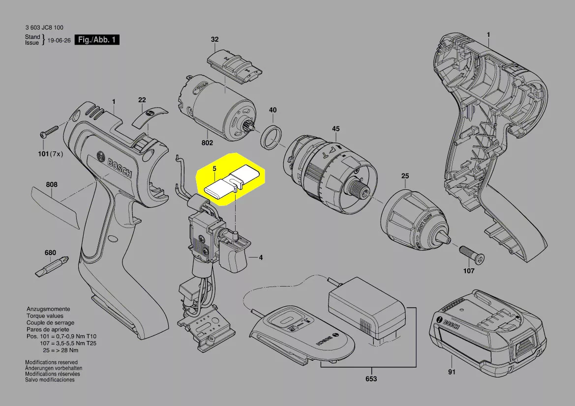 Curseur inverseur réf. 1 600 A01 AA2 Bosch